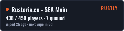 Rustoria.co - SEA Main — live status badge
