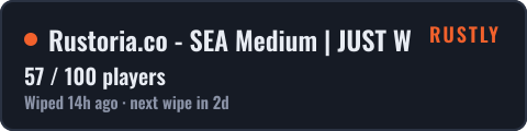 Rustoria.co - SEA Medium | JUST WIPED 04.10 — live status badge
