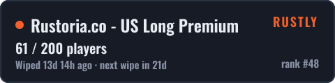 Rustoria.co - US Long Premium — live status badge
