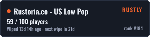 Rustoria.co - US Low Pop — live status badge