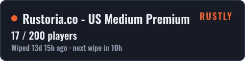 Rustoria.co - US Medium Premium — live status badge