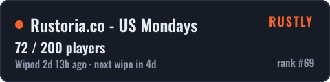 Rustoria.co - US Mondays — live status