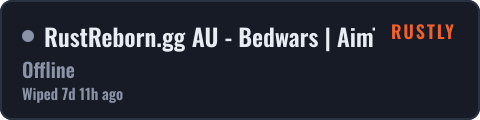 RustReborn.gg AU - Bedwars | AimTrain | Creative | Arena | FFA — live status badge