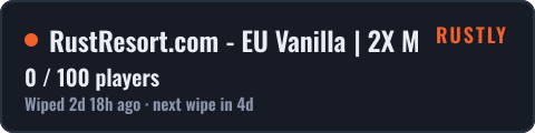 RustResort.com - EU Vanilla | 2X Monday 31.08 — live status