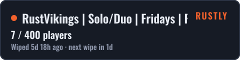 RustVikings | Solo/Duo | Fridays | FULLWIPE 09/10 17:00CEST — live status