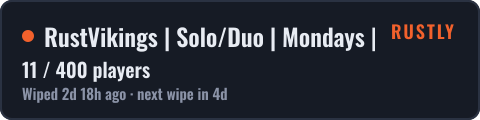 RustVikings | Solo/Duo | Mondays | FULLWIPE 12/10 17:00CEST — live status
