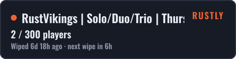 RustVikings | Solo/Duo/Trio | Thursdays | FULLWIPE 08/10 17:00C — live status badge