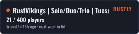 RustVikings | Solo/Duo/Trio | Tuesdays | FULLWIPE 13/10 17:00CE — live status