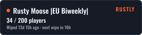 Rusty Moose |EU Biweekly| — live status badge