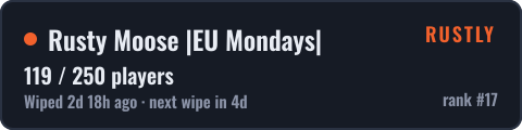 Rusty Moose |EU Mondays| — live status
