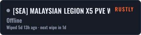 SEA MALAYSIAN LEGION X5 PVE WIPE (27/9) — live status