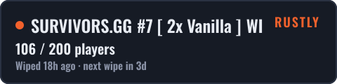 SURVIVORS.GG #7 [ 2x Vanilla ] WIPED 14.10 — live status badge