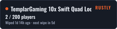 TemplarGaming 10x Swift Quad Loot++|PvP|MyMini|SkinBox|x10 JUST — live status badge