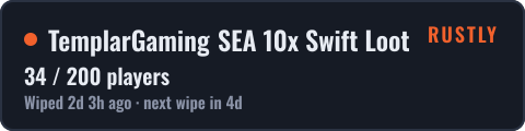 TemplarGaming SEA 10x Swift Loot++|PvP|MyMini|SkinBox|x10 JUST — live status