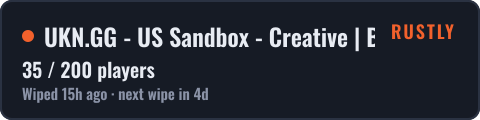 UKN.GG - US Sandbox - Creative | Build | Noclip — live status badge