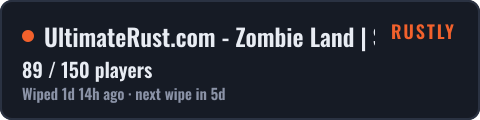 UltimateRust.com - Zombie Land | Squad | x2 | Procedural | 23.1 — live status