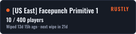 [US East] Facepunch Primitive 1 — live status badge