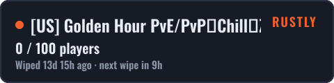 US Golden Hour PvE/PvP︱Chill︱Zombies︱Events︱Biweekly — live status