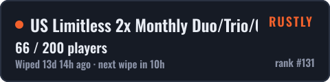 US Limitless 2x Monthly Duo/Trio/Quad|No BP Wipes|Noob Friendly — live status badge