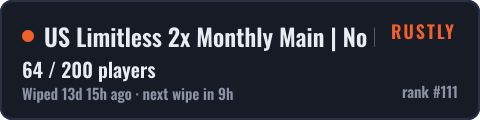 US Limitless 2x Monthly Main | No BP Wipes | x2 — live status