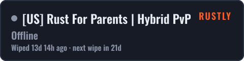 US Rust For Parents | Hybrid PvPvE | 0.5x Upkeep — live status