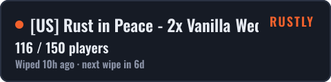US Rust in Peace - 2x Vanilla Wednesdays Solo/Duo/Trio/Quad | — live status
