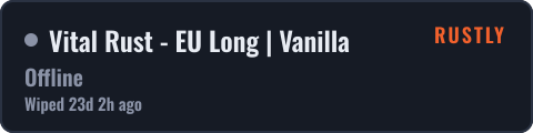 Vital Rust - EU Long | Vanilla — live status badge
