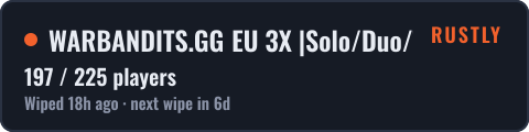 WARBANDITS.GG EU 3X |Solo/Duo/Trio|LootX3| JUST WIPED — live status badge