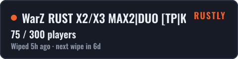 WarZ RUST X2/X3 MAX2|DUO [TP|KIT|SHOP|CUSTOM] — live status badge