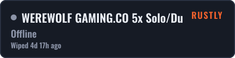 WEREWOLF GAMING.CO 5x Solo/Duo LARGE|Lootx5|TP|Home|Kits|WIPED — live status