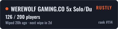 WEREWOLF GAMING.CO 5x Solo/Duo|Loot x5|TP|Homes|Kits|JUST WIPED — live status