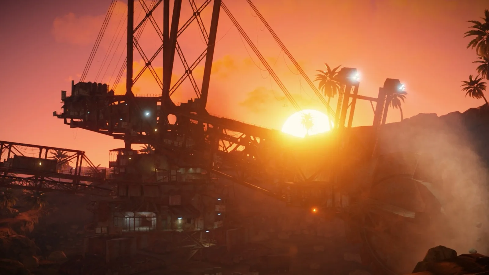 The Giant Excavator's bucket wheel against the sunset